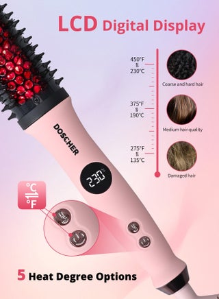 Thermal Brush, Hair Styler Brush with Infrared & Negative Ions, 38mm Straightening Brush for Dry Hair, Smooth & Shiny Waves, Up to 230°C, Global Voltage - view 4